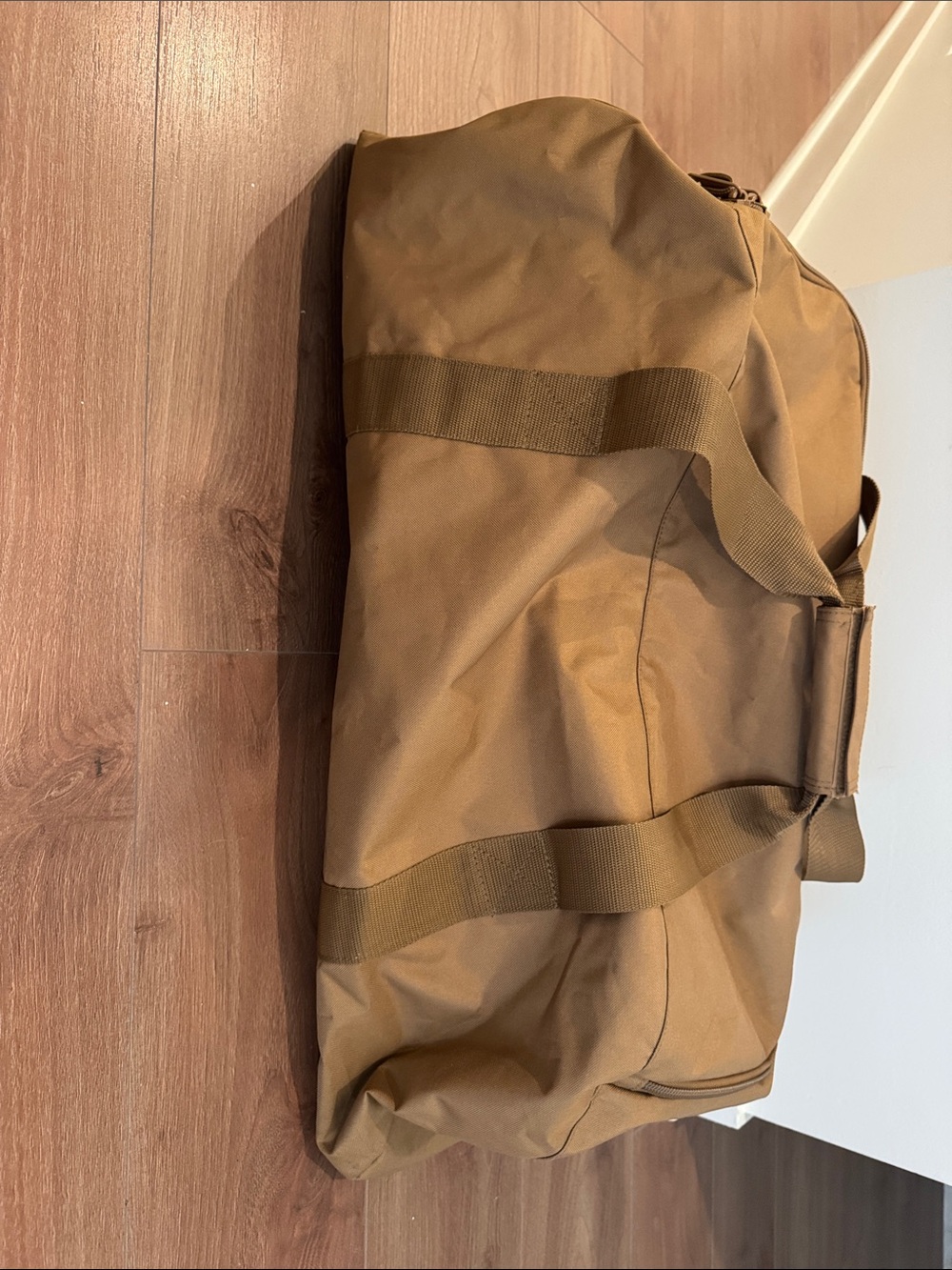 Men's Tan Canvas Weekender Duffel Bag - Picture 3 of 5